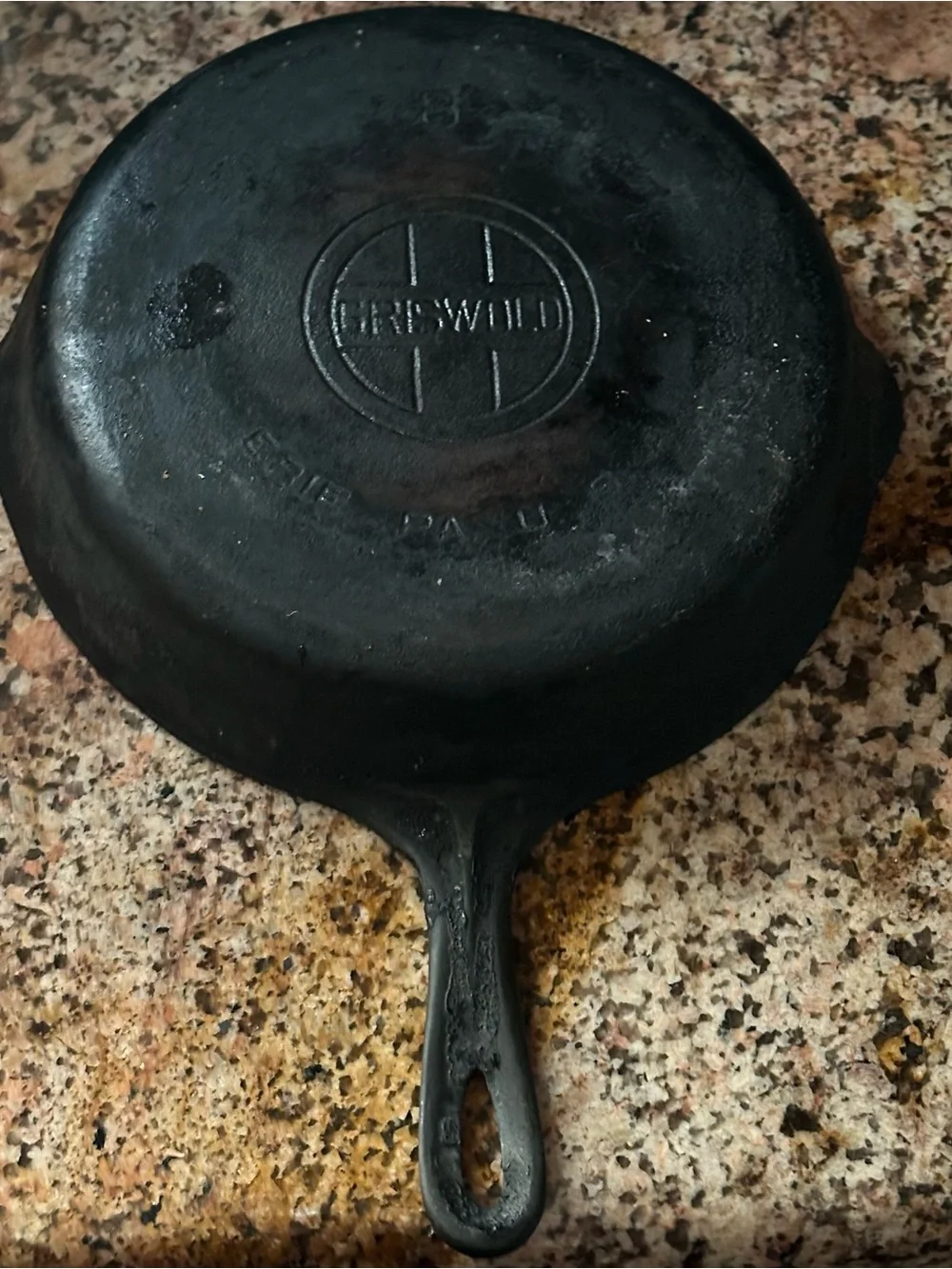 Vintage Griswold No. 8 Cast Iron Skillet  Large Block Logo
